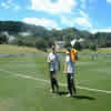 Matthew Walker and another Wellington player walk off the field after practice