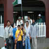 Pakistan supporters with Moin Khan and Mohammad Sami