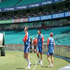 Kevin Pietersen and Sajid Mahmood during fielding drills