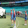 Kevin Pietersen during fielding drills