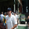 Kevin Pietersen and James Anderson walk out onto the field