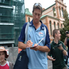 Glenn McGrath signing autographs outside the Sydney Cricket Ground