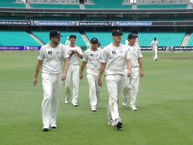 New Zealand players walking off the field