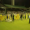 Teams shaking hands after the match