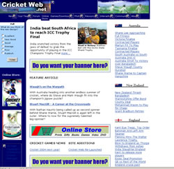 Cricket Web Design - 2002